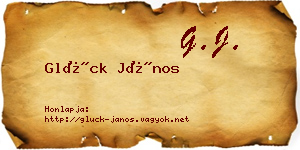 Glück János névjegykártya